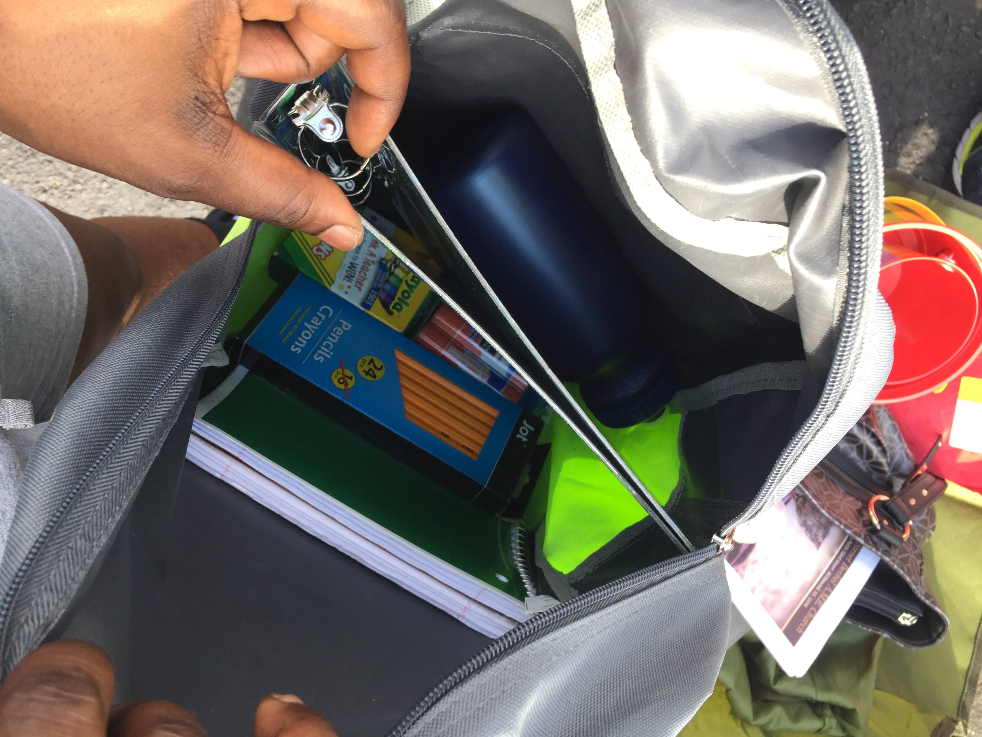 School supplies packed and ready for students.